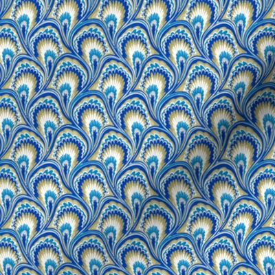 Marbling Peacock - Electric Blue