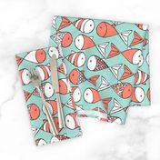 Go Fish - Coral and Mint