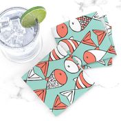 Go Fish - Coral and Mint