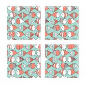 Go Fish - Coral and Mint