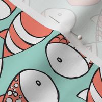 Go Fish - Coral and Mint