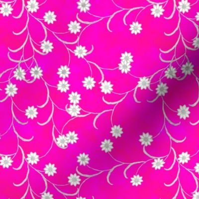 Folk Floral in Hot Pink