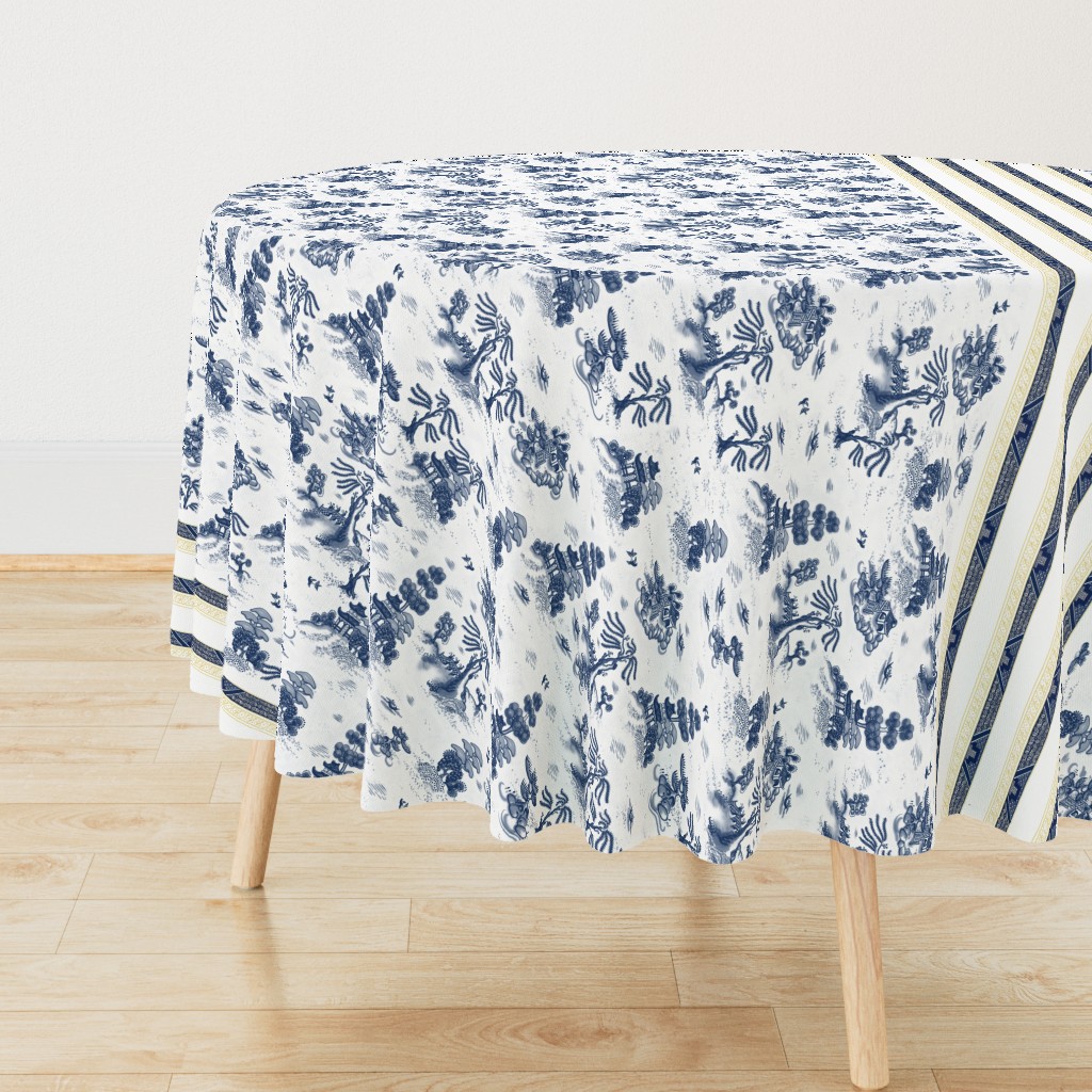 Blue Willow Toile with Border