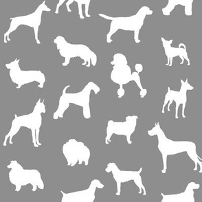 Mod-Dog Silhouettes White on Gray Small Scale