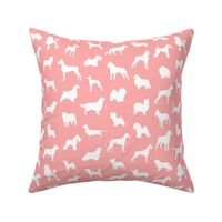 Mod-Dog Silhouettes White on Soft Coral Small Scale