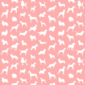 Mod-Dog Silhouettes White on Soft Coral Small Scale