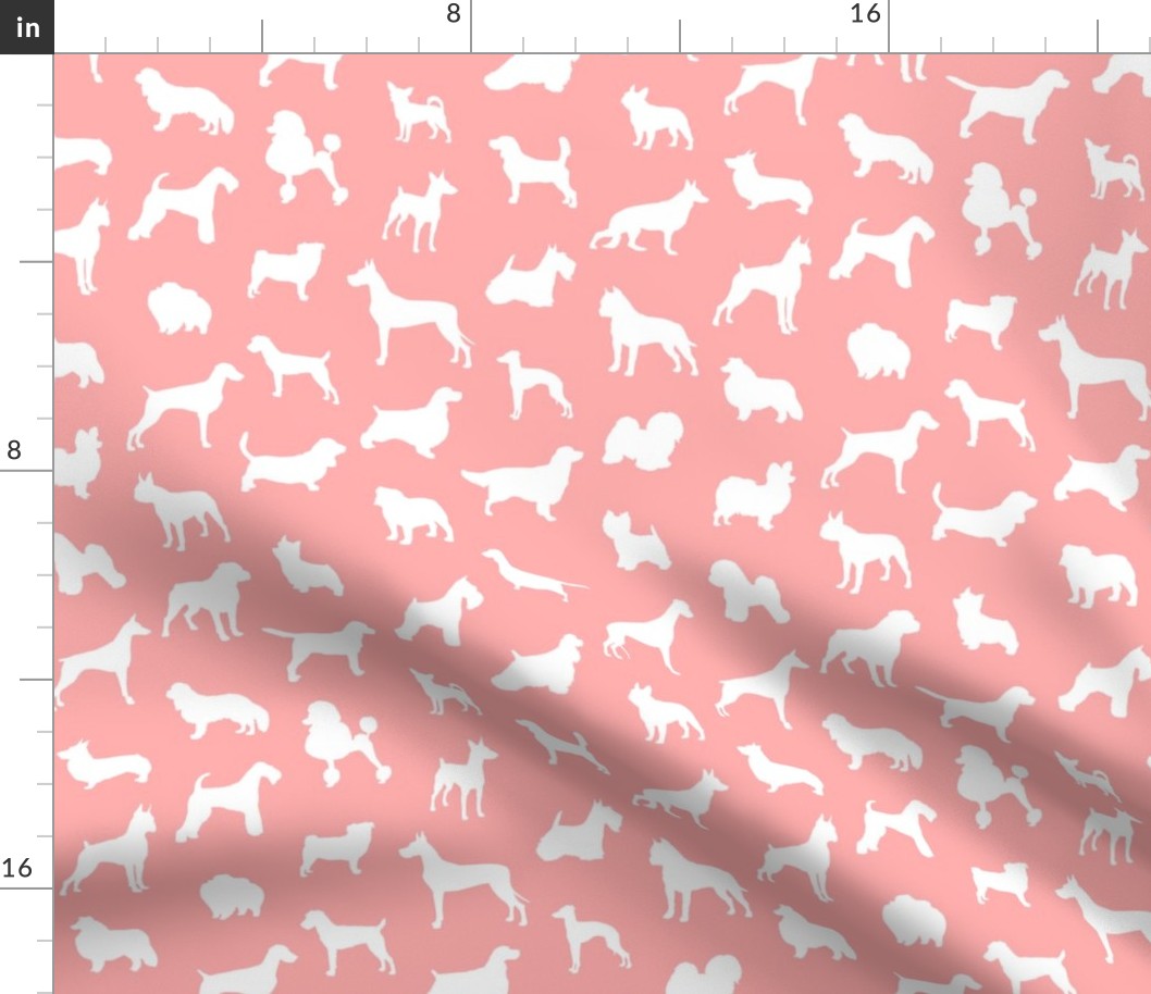 Mod-Dog Silhouettes White on Soft Coral Small Scale