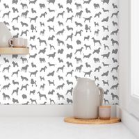 Mod-Dog Silhouettes Gray on White Small Scale