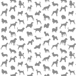 Mod-Dog Silhouettes Gray on White Small Scale