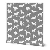 Mod-Dog Silhouettes White on Gray Large Scale