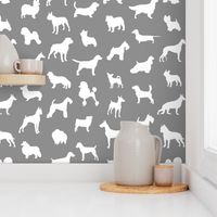 Mod-Dog Silhouettes White on Gray Large Scale