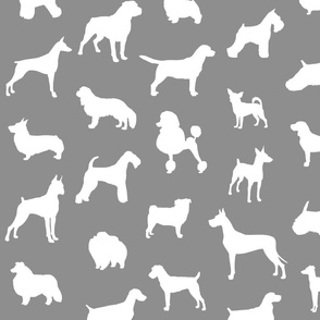 Mod-Dog Silhouettes White on Gray Large Scale