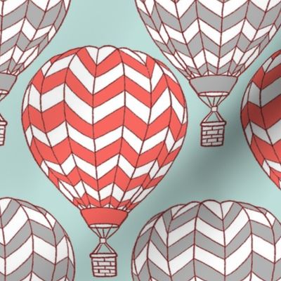 hot air balloon on mint