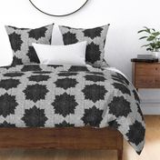 Starburst ~ Black and White Linen Luxe ~ Mediumer