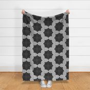 Starburst ~ Black and White Linen Luxe ~ Mediumer