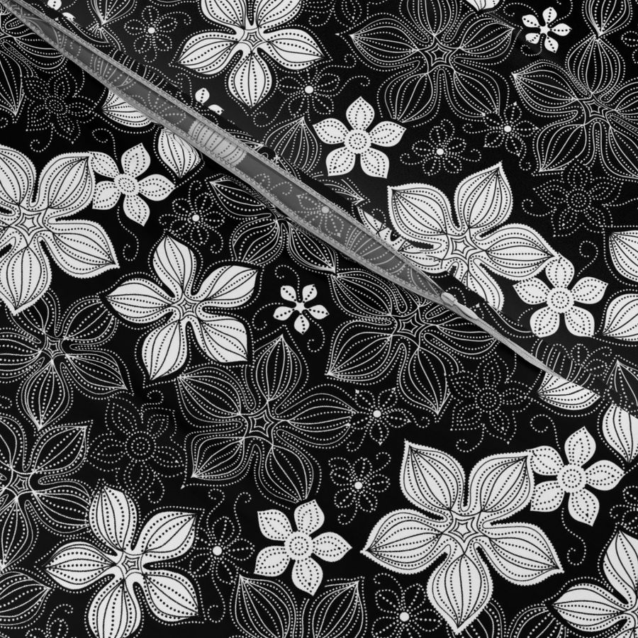 Tropic Floral Black and White