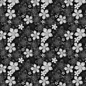 Tropic Floral Black and White