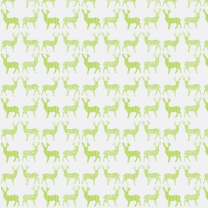 Lime Meadow Deer on White