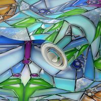 Stained Glass Butterfly Vines