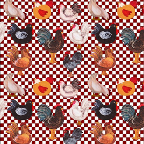 We Love Chickens Checkerboard