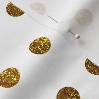 Gold Glitter Polka Dots in White Quartz