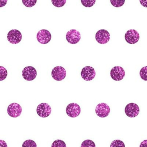 Hot Pink Glitter Polka Dots in White Quartz