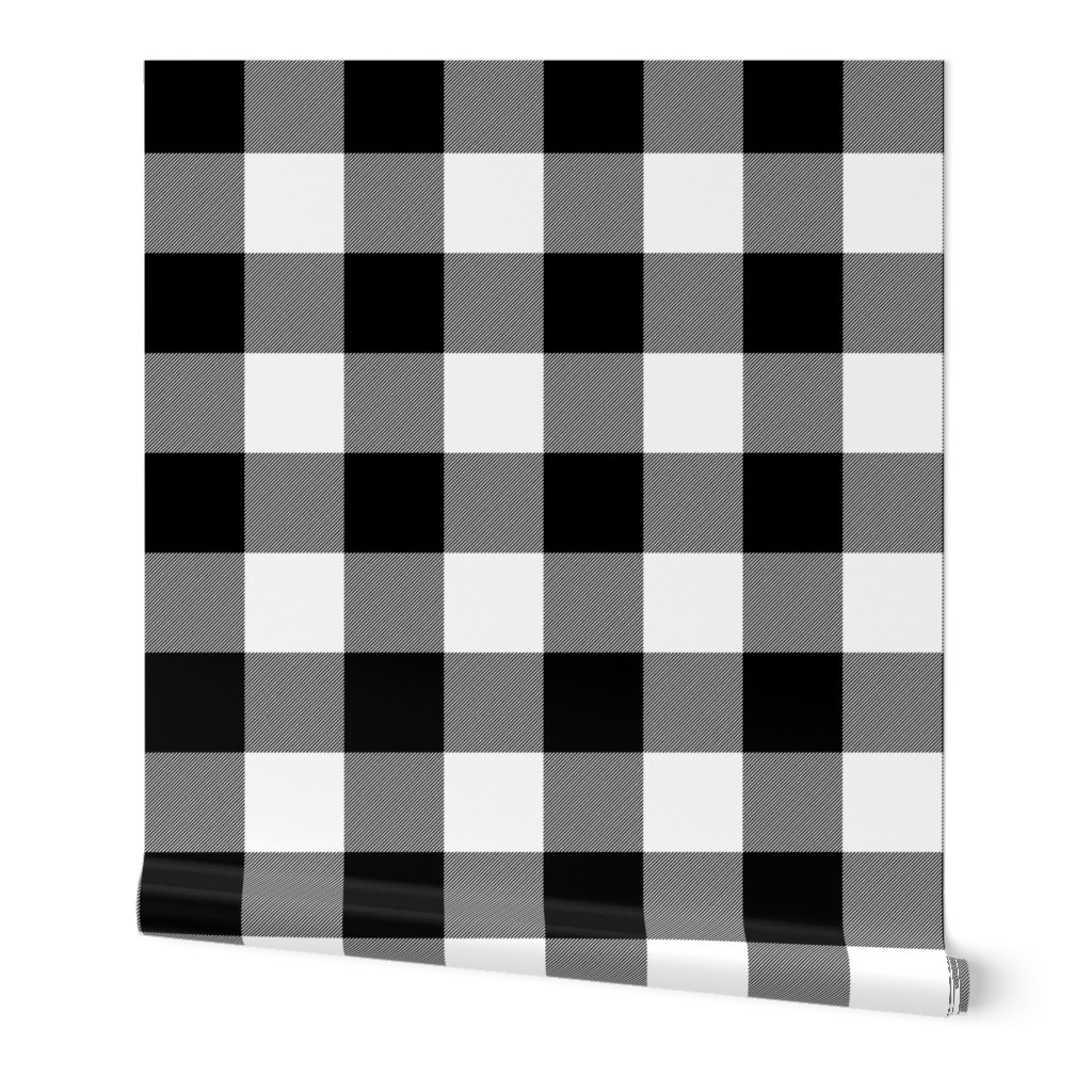 3" Buffalo Check - black and white