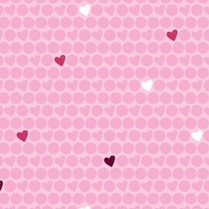 Pink Heart Polka Dots