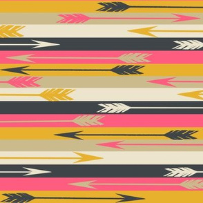 arrow stripes // feathers and arrows collection in blue pink and yellow southwest tribal design