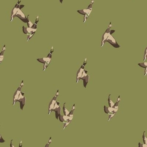 Flying Ducks - green - small scale - rotated