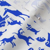 Blue Stencil Dogs