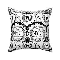 NYC Glam League Crest No. 2 in White + Black