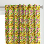 60's Lovers Floral in Sunshine Yellow