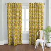 60's Lovers Floral in Sunshine Yellow