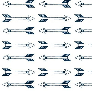 White Background Navy Arrow