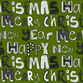 green simple merry christmas happy new year