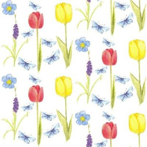 Tulips and Butterflies