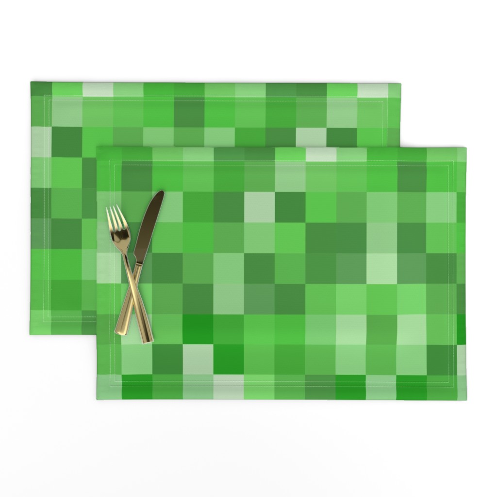 Green Pixel Fabric