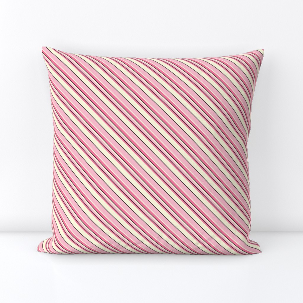 Heart's Companion - Blush Pink  Diagonal Stripes