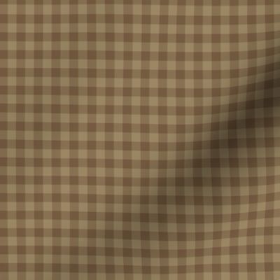 gingham in ancient brown and tan, 1/4" squares 