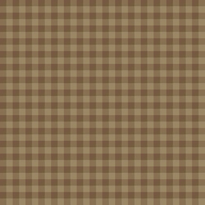 gingham in ancient brown and tan, 1/4" squares 