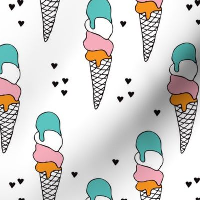 Colorful vintage summer popsicle ice cream sweet candy sugar illustration for girls