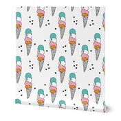 Colorful vintage summer popsicle ice cream sweet candy sugar illustration for girls