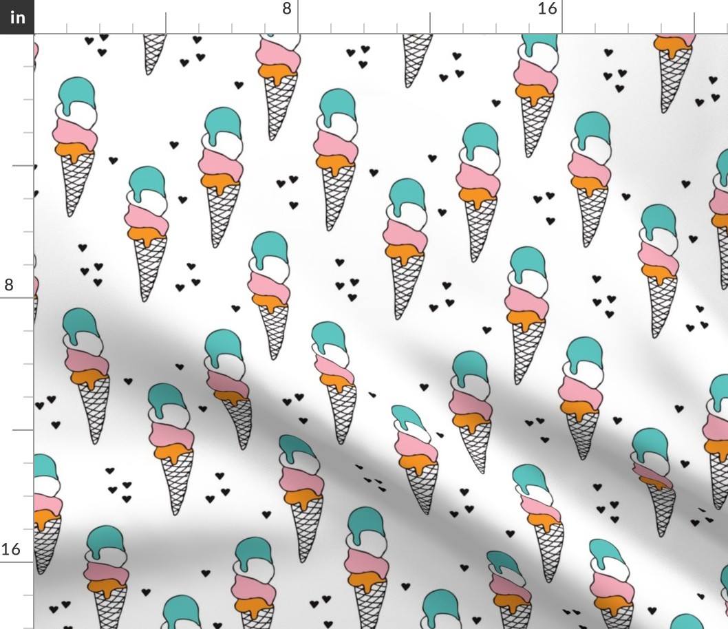 Colorful vintage summer popsicle ice cream sweet candy sugar illustration for girls