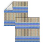 Doll split yard faux linen stripe in blue