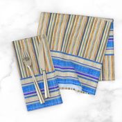 Doll split yard faux linen stripe in blue