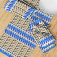 Doll split yard faux linen stripe in blue