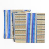 Doll split yard faux linen stripe in blue