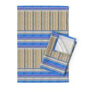 Doll split yard faux linen stripe in blue