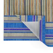 Doll split yard faux linen stripe in blue